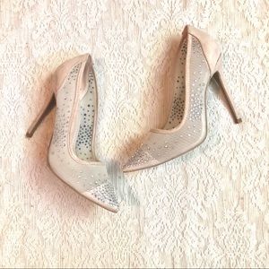💜5/$15💜 Charlotte Russe “Crystal” nude rhinestone heels